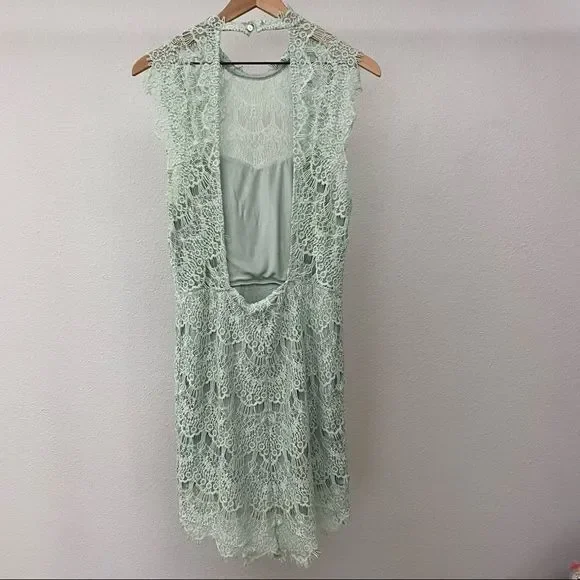NWT Free People Intimately Daydream Mini Dress in Seafoam - Picture 3 of 4